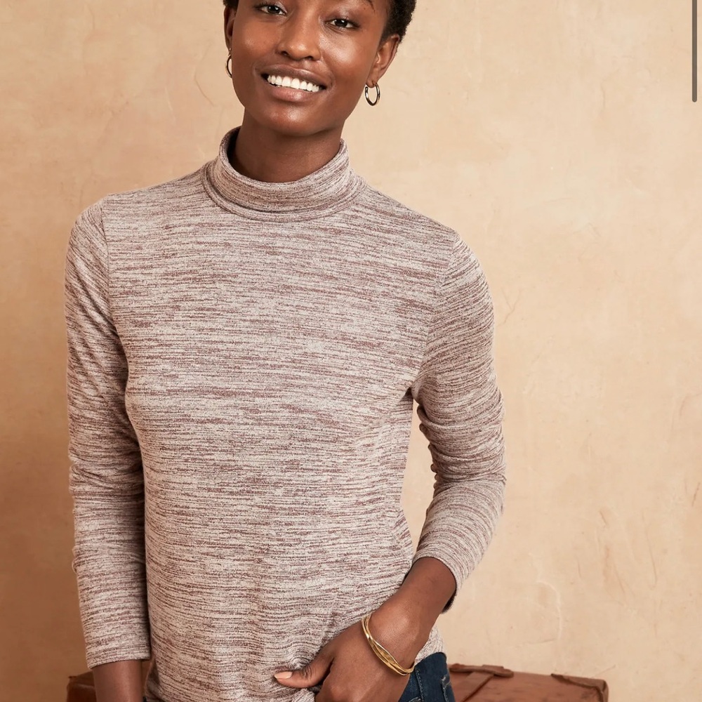 Banana Republic Marled Gray LuxeSpun Turtleneck